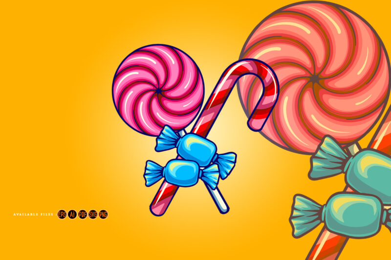 Cute candy sweet lollipop svg