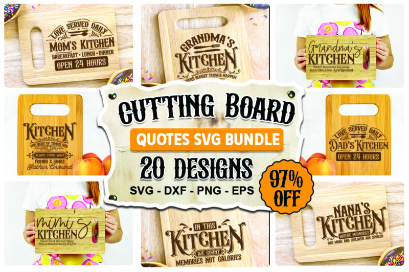Cutting Board Quotes SVG Bundle