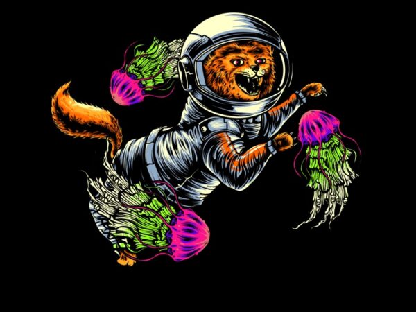 Catstronaut t shirt vector file