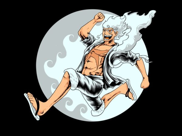 Luffy gear 5 t shirt vector graphic