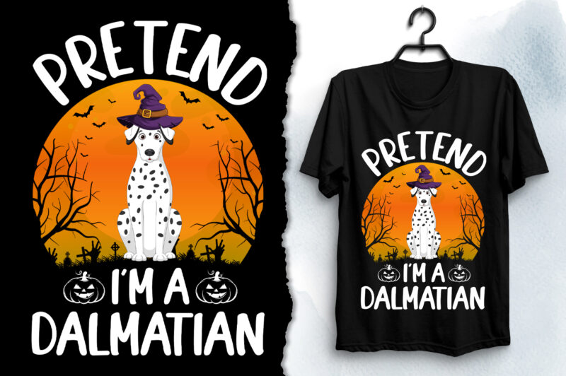Dalmatian Dog Halloween T-Shirt Design