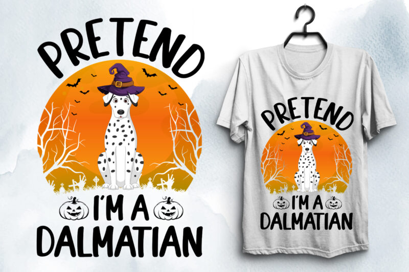 Dalmatian Dog Halloween T-Shirt Design