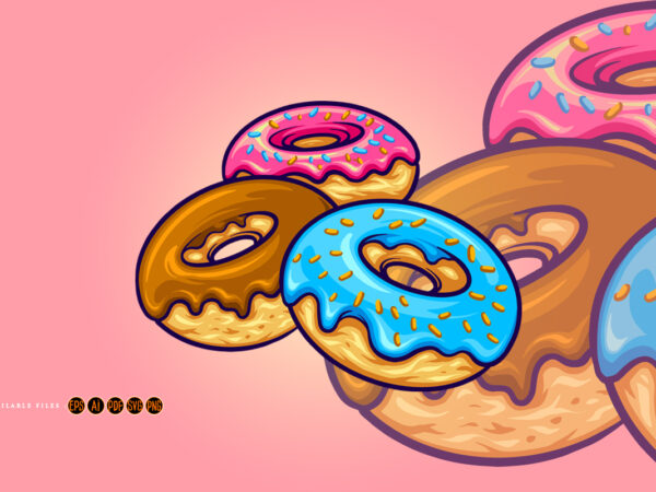 Delicious ring donuts svg t shirt vector illustration
