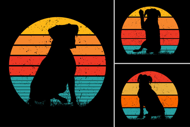 Vintage Retro Sunset T-Shirt Design Graphic Vector Bundle
