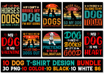 Dog T-Shirt Design Bundle,Dog Lover Trendy Pod Best T-Shirt Design Bundle