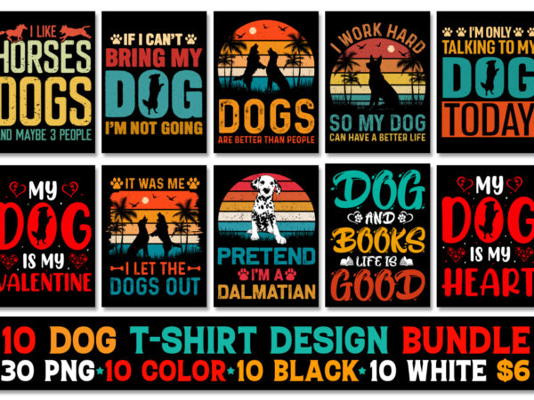 Dog t-shirt design bundle,dog lover trendy pod best t-shirt design bundle