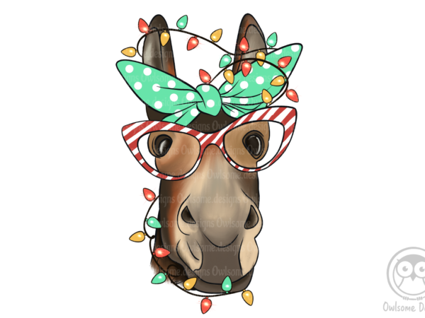 Donkey christmas sublimation t shirt vector illustration