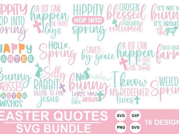 Easter quotes svg bundle vector clipart