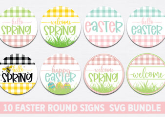 Easter Round Signs SVG Bundle