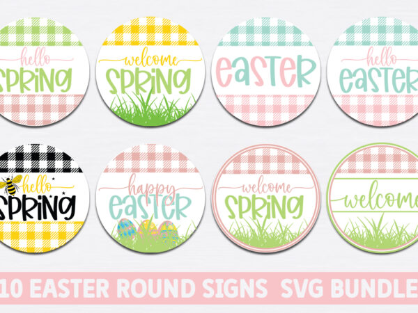 Easter round signs svg bundle vector clipart