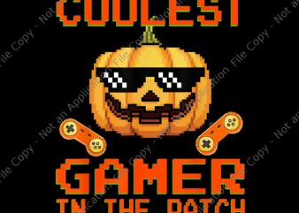 Coolest Gamer In The Patch Halloween Png, Gamer Pumpkin Png, Gamer Halloween Png, Pumpkin Halloween Png