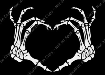 Skeleton Hand Heart Sign Bones Svg, Funny Halloween Skeleton Svg, Cute Skeleton Hand Svg, Skeleton Hand Svg t shirt template vector