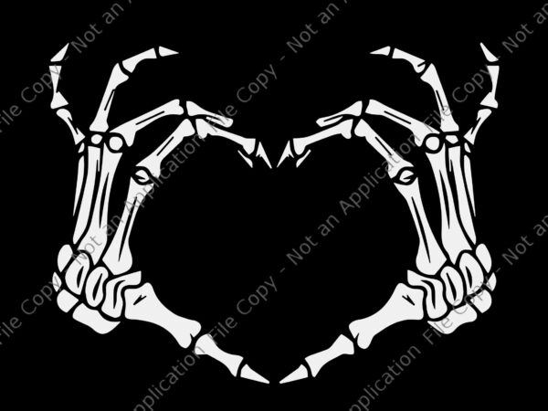 Skeleton hand heart sign bones svg, funny halloween skeleton svg, cute skeleton hand svg, skeleton hand svg t shirt template vector
