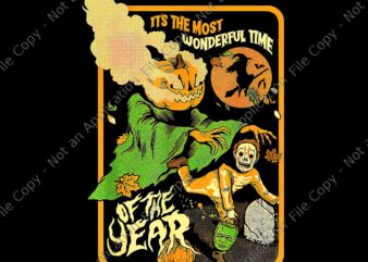 It’s the Most Wonderful Time of the Year Halloween Vintage Png, Ghost Pumpkin Halloween Png, Halloween Png t shirt design for sale