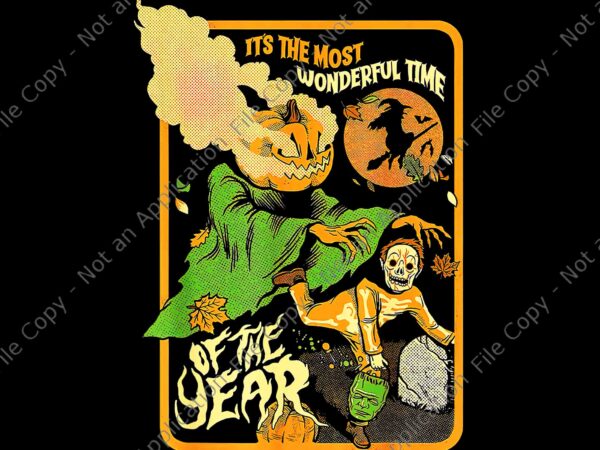 It’s the most wonderful time of the year halloween vintage png, ghost pumpkin halloween png, halloween png t shirt design for sale