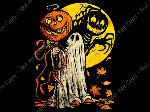 Cute halloween pumpkin ghost autumn leaves graphic art png, ghost autumn png, ghost halloween png, pumpkin halloween png