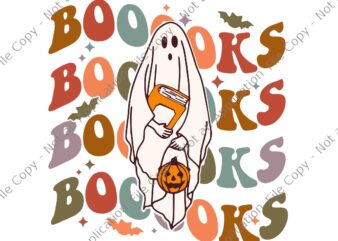 Halloween Booooks Cute Ghost Boo Reading Books Svg, Ghost Booooks Svg, Ghost Reading Book Svg, Ghost Halloween Svg, Hallloween Svg graphic t shirt