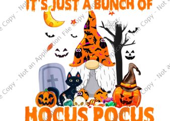 Bunch Of Hocus Pocus Pumpkin Gnome Bats Scary Cat Png, Hocus Pocus Pumpkin Gnome Png, Gnome Halloween Png, Hocus Pocus Png t shirt template