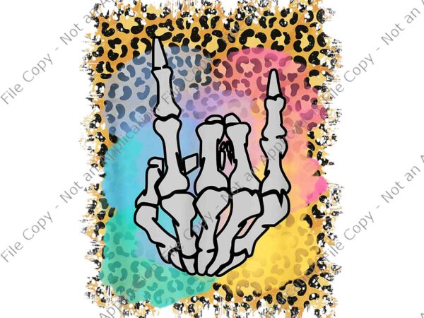 Rock skeleton hand leopard watercolor bones funny halloween png, rock skeleton hand leopard png, hand skeleton png, skeleton halloween png, halloween png t shirt design online