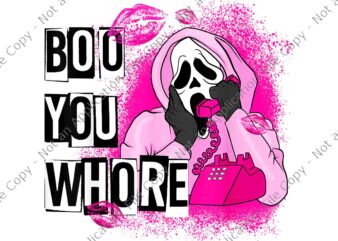 Boo You Whore Ghost Png, Funny Ghost On Pink Phone Halloween Png, Ghost Pink Png, Halloween Png, Ghost Calling Phone Png t shirt template