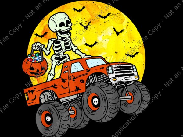 Skeleton monster truck moon candy png, skeleton monster halloween png, skeleton halloween png, skeleton truck png t shirt template vector