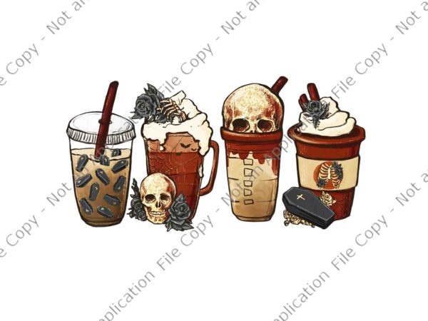 Horror fall coffee pumpkin spice latte iced halloween png, horror coffee halloween png, pumpkin halloween png, halloween png graphic t shirt