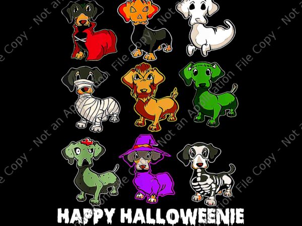 Dachshund happy halloweiner png, funny halloween dogs lover png, dachshund halloween png, dogs halloween png, dachshund dog png t shirt vector illustration