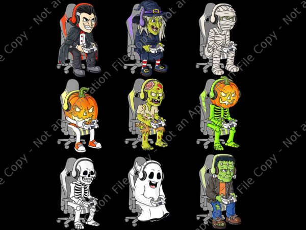 Gamer halloween skeleton vampire gaming png, gamer halloween skeleton png, skeleton halloween png, halloween png t shirt design template