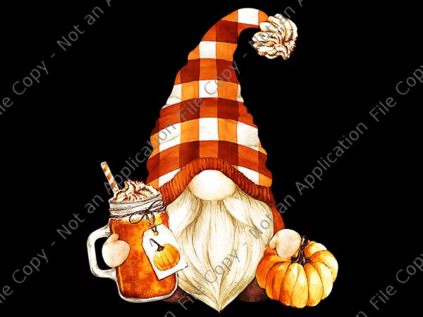Gnome for thanksgiving with fall pumpkin spice png, cute gnome holiday png, pumpkin spice png, gnome thanksgiving png, thanksgiving day png t shirt design template