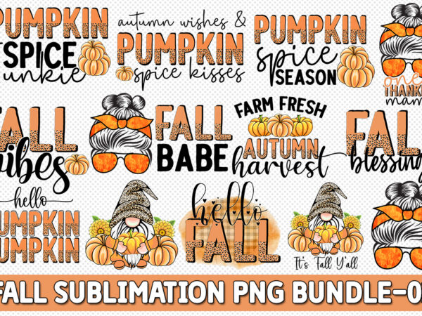 Fall sublimation png bundle t shirt graphic design