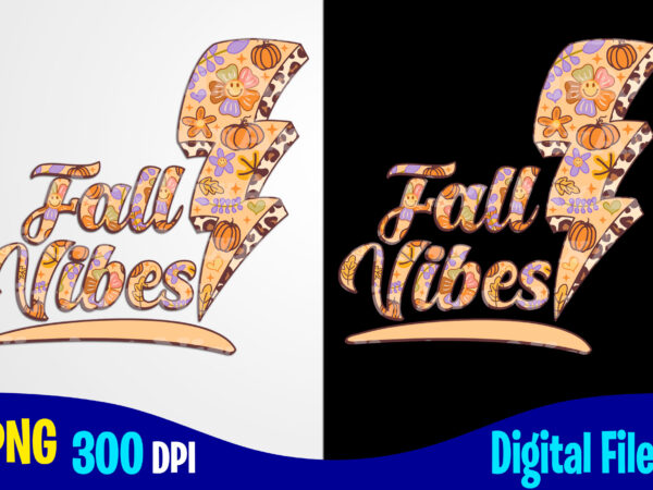 Vintage floral fall vibes png, autumn sublimation design