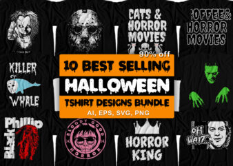 10 Best Selling Halloween T-Shirt Design Bundle For Commercial Use