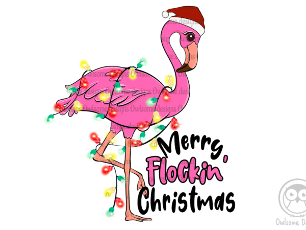 Flamingo christmas sublimation t shirt graphic design