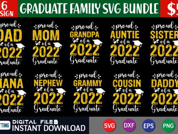 Graduate family svg bundle t shirt vector illustration