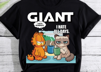 Giant Grumpy Cat and Garfield I Hate all days
