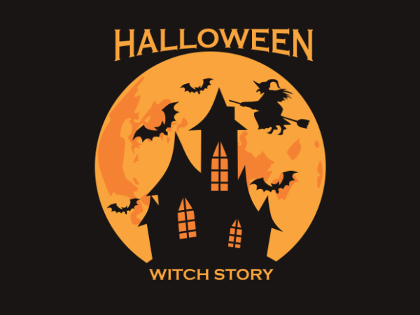 Halloween witch story graphic t shirt