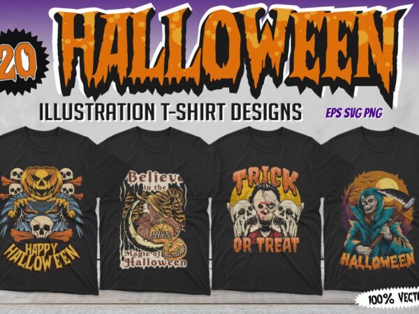 Spooky halloween t-shirt designs vector, halloween horror, scary halloween t shirt designs for commercial use, dark art halloween artwok