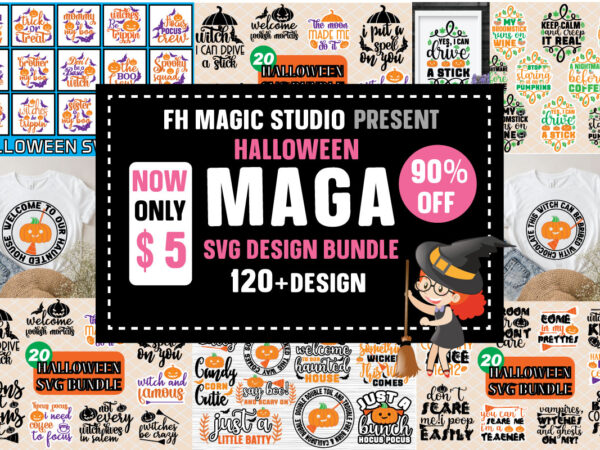 Halloween maga svg design bundle