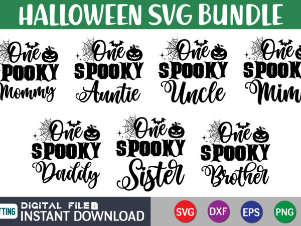 Halloween svg bundle, one spooky svg bundle, halloween svg, witch svg, ghost svg, pumpkin svg, fall svg, thanksgiving svg, silhouette vector, svg cut file