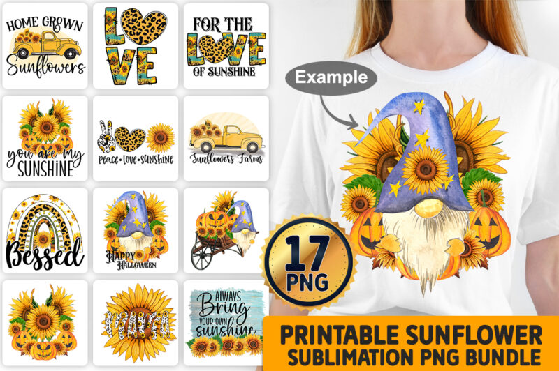 Halloween Sunflower Sublimation Bundle