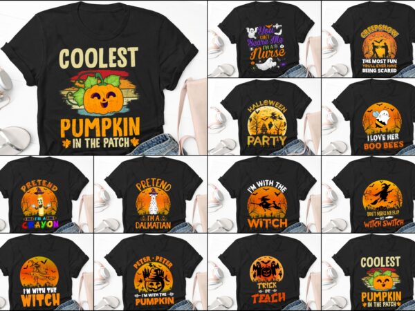 Halloween t-shirt design bundle-halloween t-shirt design