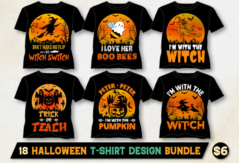 Halloween T-Shirt Design Bundle-Halloween T-Shirt Design