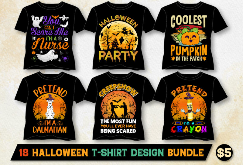 Halloween T-Shirt Design Bundle-Halloween T-Shirt Design