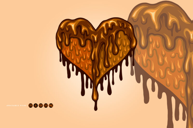 Heart love dripping chocolate svg