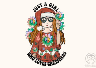 Hippie Girl Christmas Sublimation