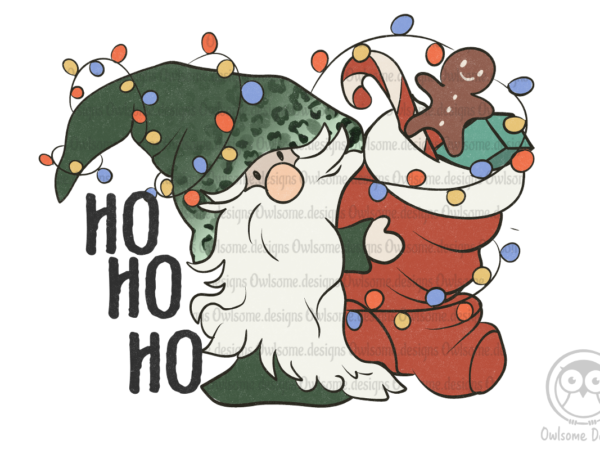 Ho Ho Ho Christmas Gnome digital download png jpeg