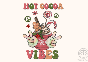 Hot COcoa Vibes Hippie Christmas Sublimation