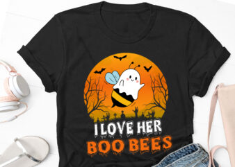 I Love Her Boo Bees Halloween T-Shirt Design