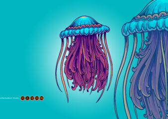 Jellyfish luxury classic ornament svg vector clipart