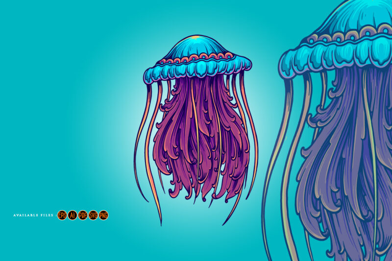 Jellyfish luxury classic ornament svg